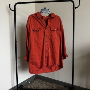 Men's Rust Button-Up Shirt